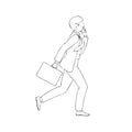 Vector illustration business man running to work Royalty Free Stock Photo